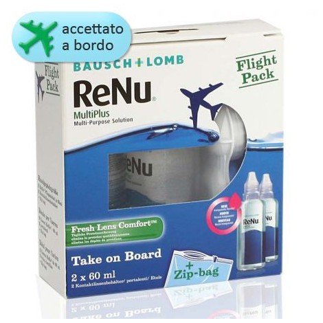 ReNu MultiPlus 2 x 60ml Flight Pack + Porta Lenti ReNu MultiPlus 2 x 60ml Flight Pack + Porta Lenti